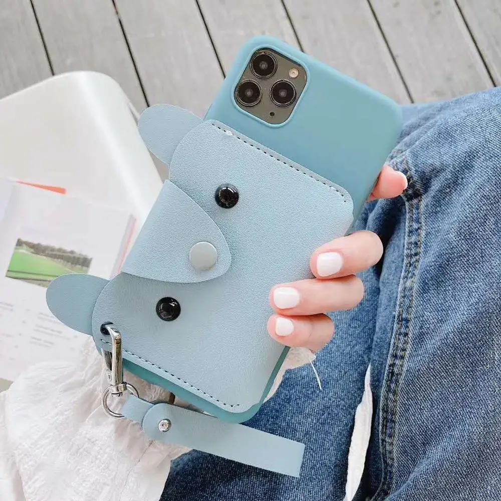 wallet phone case for Samsung S20 Ultra A10S A20S A80 A20E soft silicone cover with card holder wallet strap cute puppy case wallet phone case for Samsung S20 Ultra A10S A20S A80 A20E soft silicone cover with card holder wallet strap cute puppy case