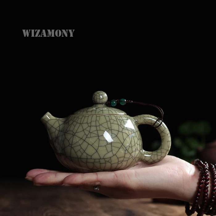 Чайный набор глазурь с трещинами Ge печь Longquan Celadon Zisha Керамика искусства Tay Thi