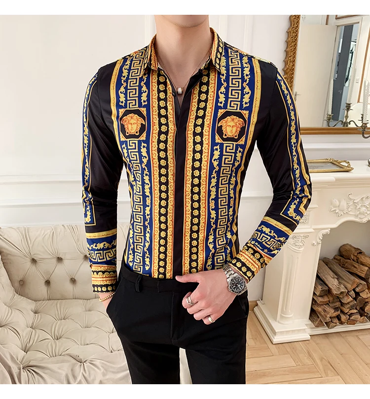 Мужская рубашка Camisa Masculina с длинным рукавом, четыре приталенных повседневных рубашки, летняя брендовая Новая мужская Клубная футболка