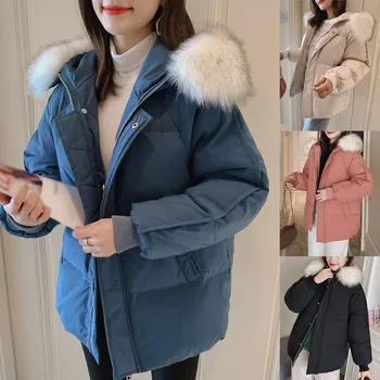 

Winter Fashion Coat Women Winter Warm Cotton Hooded Winter Jacket Long-Sleeved Female Coat Outwear Plus Size #108
