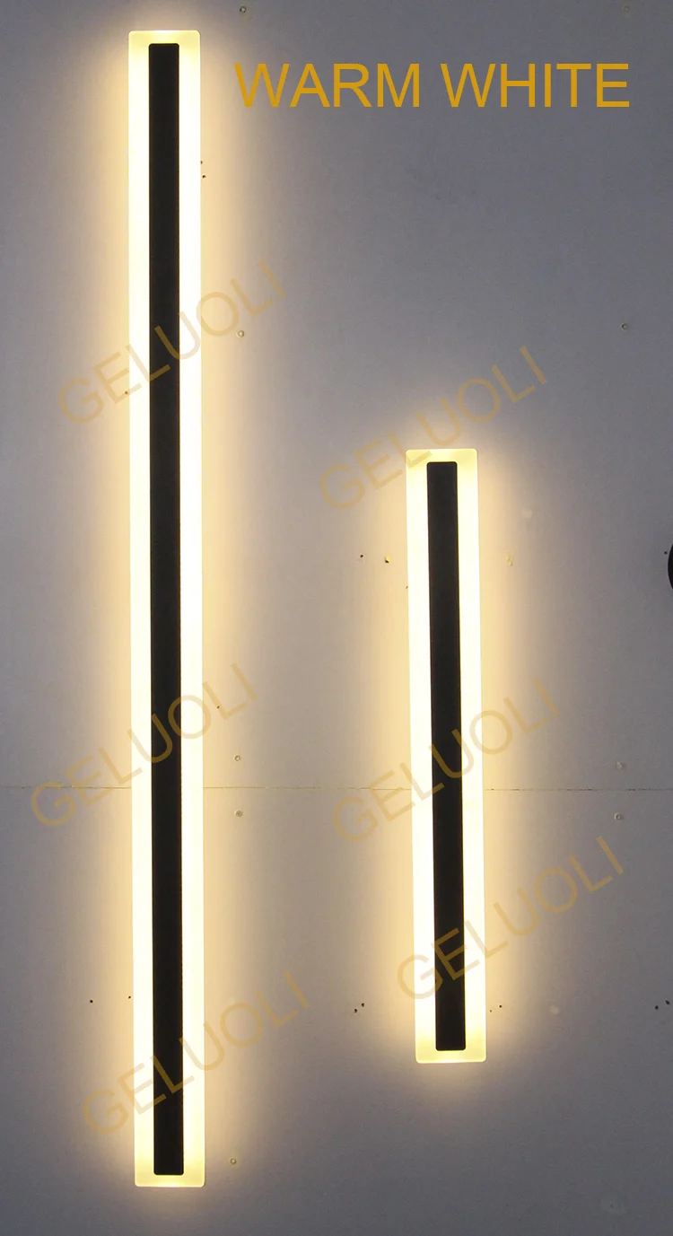 Luminária de Parede Linear à Prova Iluminação para Varanda Casa de Hotel D'água Estilo Minimalista Outoor Led Ip65 21 Luminária de parede led linear à prova