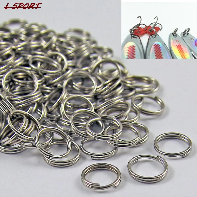 50 PCS Stainless Steel Split Rings for Blank Lures Crank bait Hard Bait carp Fishing Tools Double Loop 6mm 7mm 8mm | Спорт и