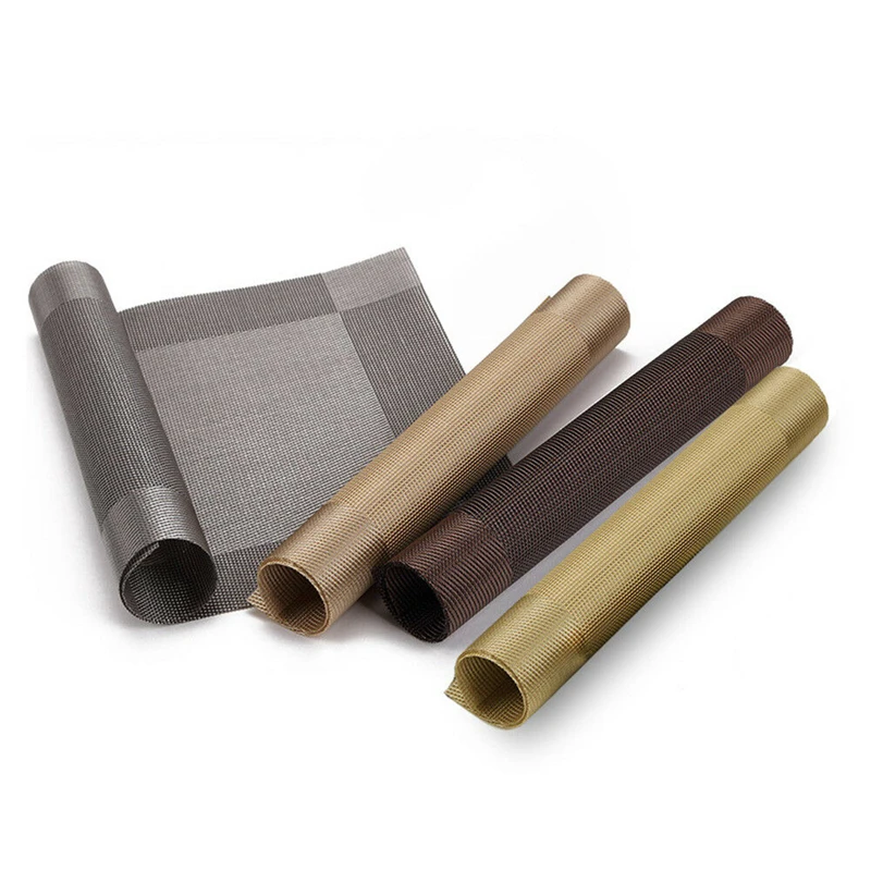  4PCS/Lot PVC Placemat Individual Table Slip-resistant Mat Waterproof Kitchen Dining Table Hot Pad W
