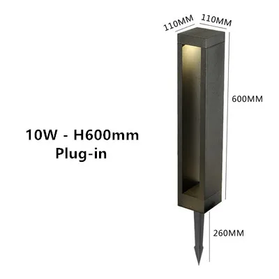 600mm - Plug-in Outdoor Waterproof LED Courtyard light AC90-260V Aluminum Shell Garden Porch Corridor Lawn Lights IP65 Plug-in Landscape Light - Испускаемый цвет: 600mm - Plug-in