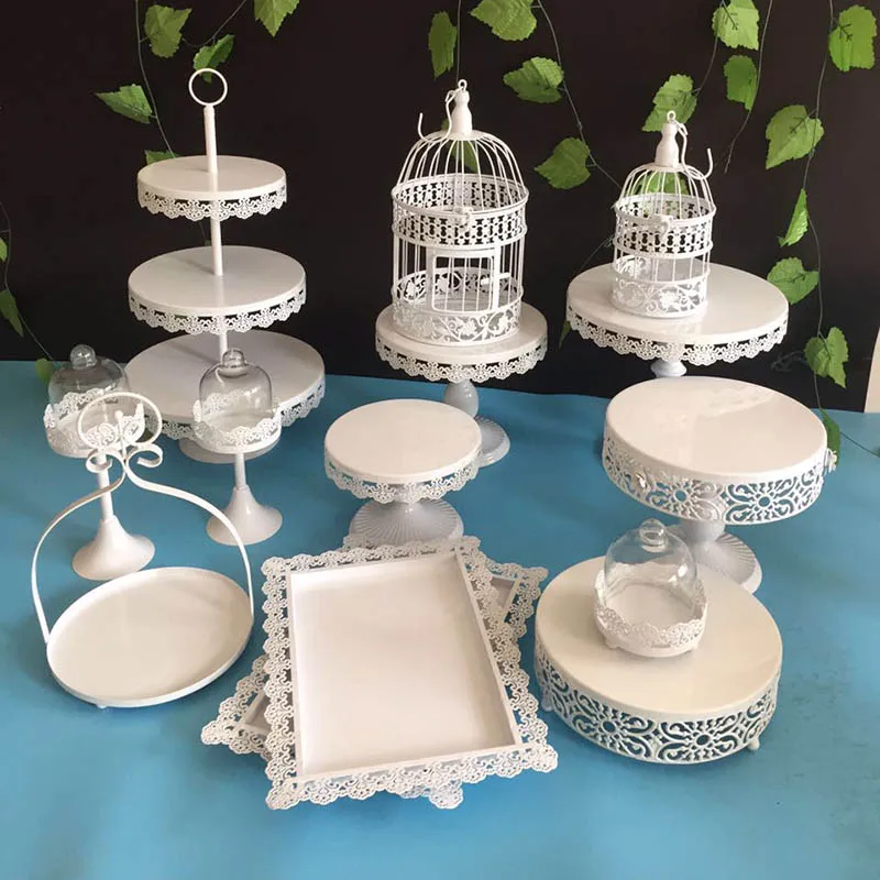 14pcs white Металлический Набор для кексов 4 шт-18 шт Розовое золото белый цвет - Цвет: 14pcs white