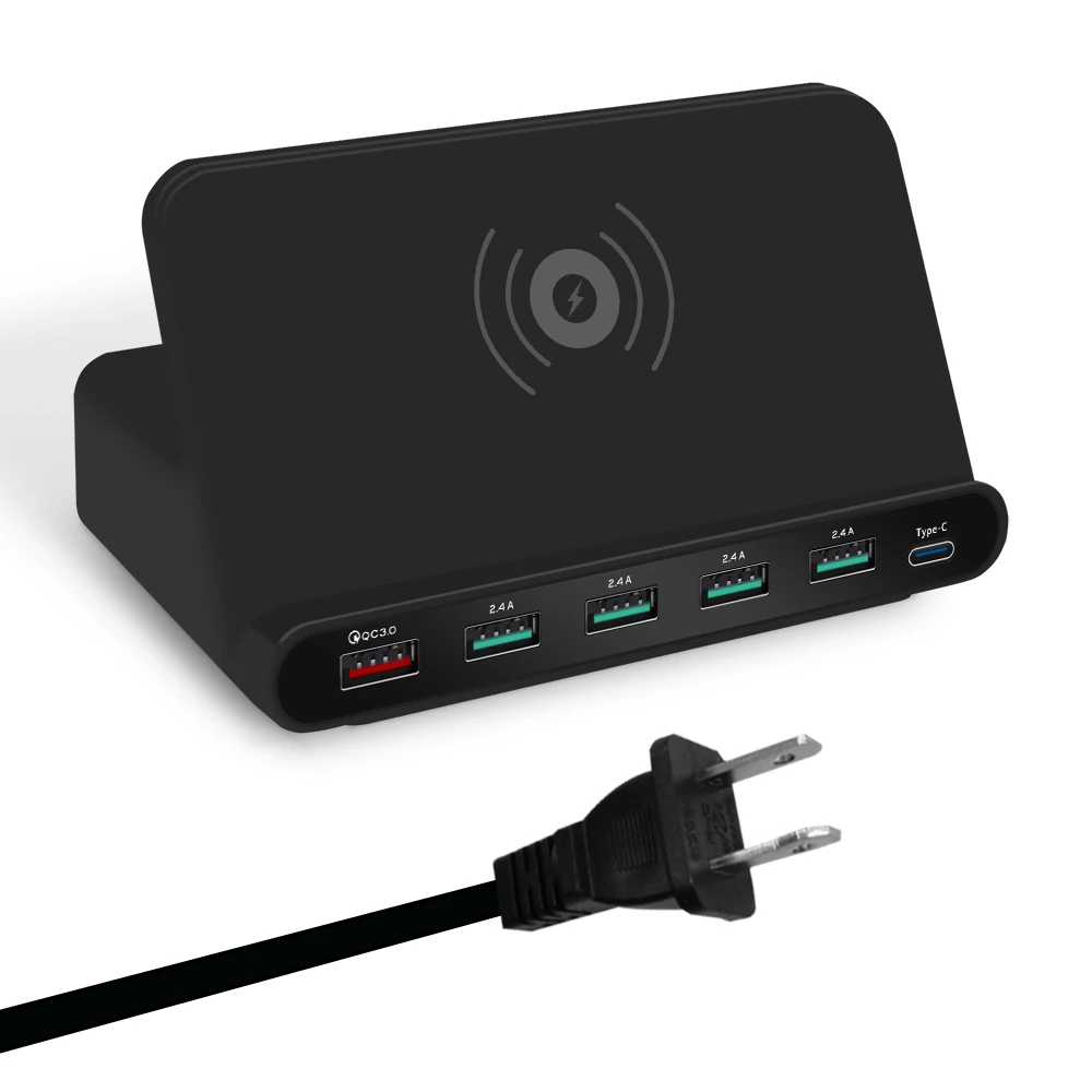 

Universal 3 in 1 Qi Wireless Recharger 10W Multi USB Port Quick Charge Dock Station Fast Charging for Smartphone