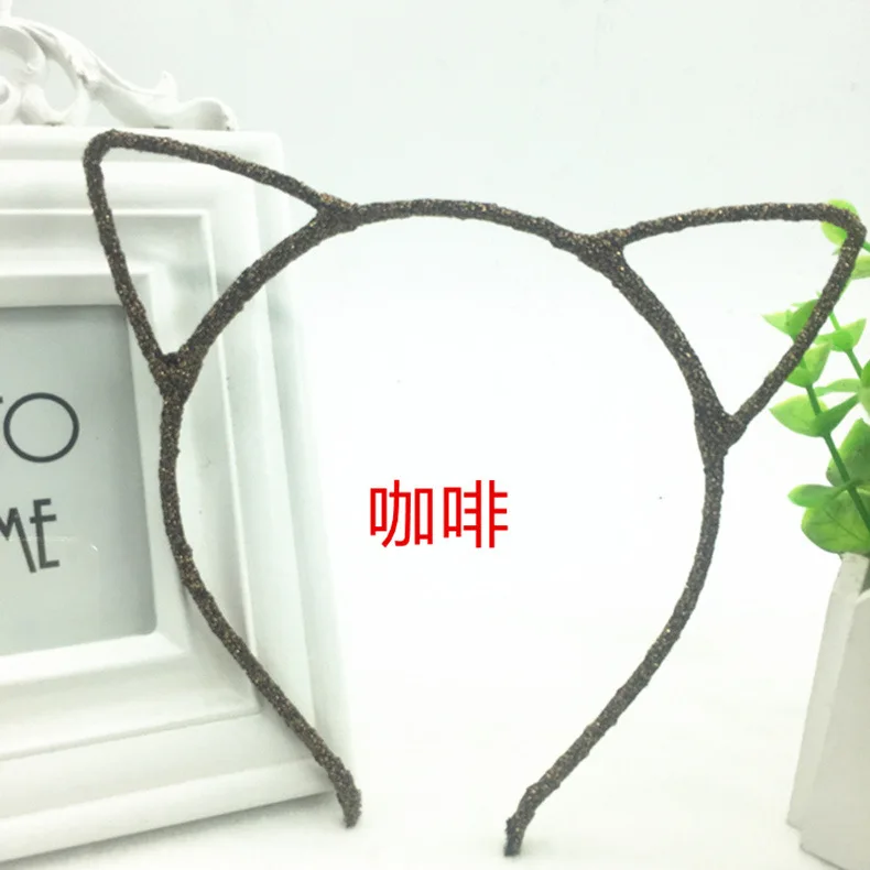 Cute Cat Ears Headband South Korea New Style Little Devil Shimmering Powder Cat Headband Hair Accessories Manufacturers Direct S