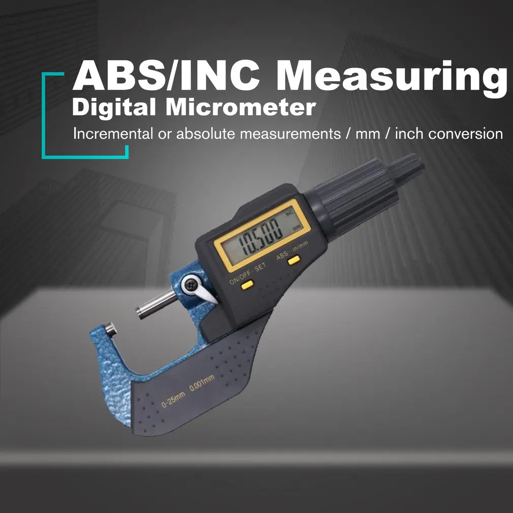 

0.001mm Electronic Outside Micrometer 0-25mm With Extra Large LCD Screen Digital Micrometer Electronic Digital Caliper Gauge
