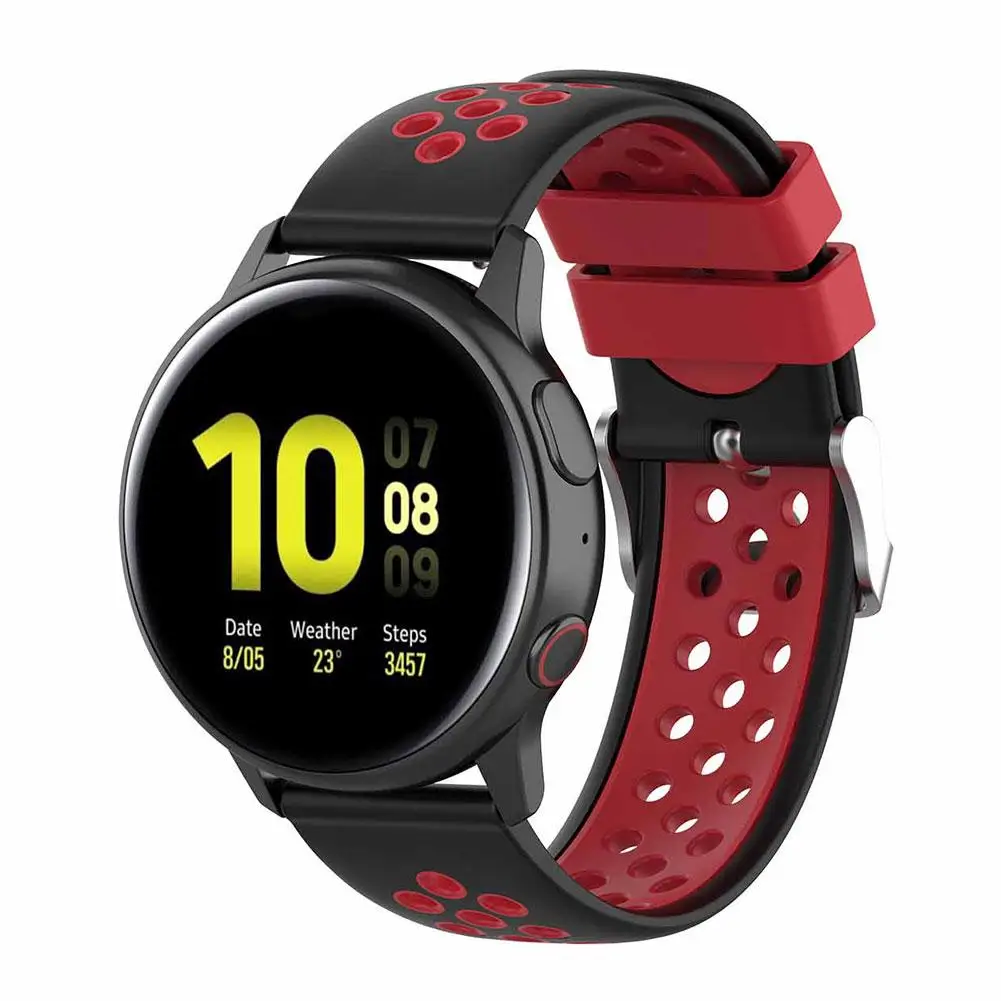 Силиконовые спортивные дышащие часы ремешок для samsung Galaxy Watch Active 2 Смарт-часы 20 мм Универсальный