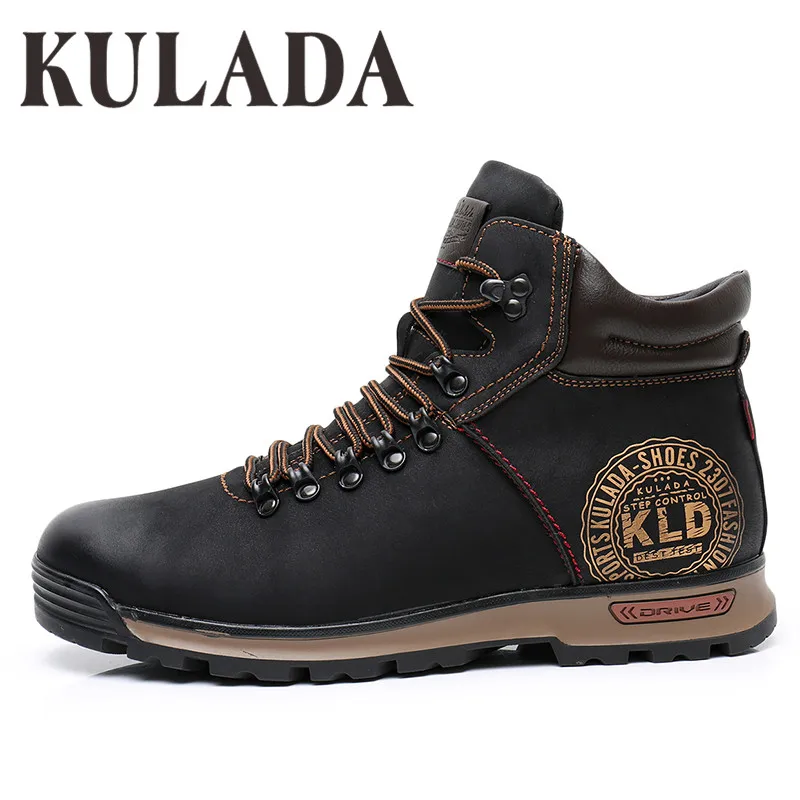 KULADA Boots Men‘s Winter Sneakers Boots Fashion Winter Snow Warm Boots Men Lace Up Breathable Footwear Men Casual Shoes