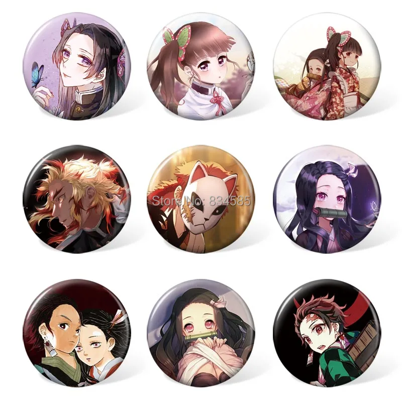 9 шт./компл. аниме демон убийца: Kimetsu без Yaiba камадо Tanjirou мультяшным персонажем на нашивке, и брошью для рюкзак для смартфонов, сумок, аксессуары штифт