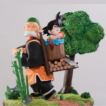 

Anime Dragon Ball Z Super Saiyan Childhood Goku And Grandpa GK Resin Scenes Statue Action Figure Model Toys Christmas Gift X3581