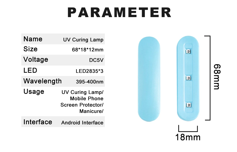 DC5V Ультрафиолетовый гель отверждения огни Android интерфейс лампа УФ-сушки портативный УФ отверждения огни для мобильного телефона протектор экрана