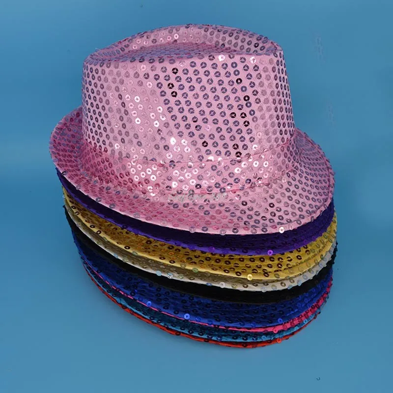 Mode unisexe brillant paillettes paillettes chapeau danse spectacle fête Jazz  chapeau casquette spectacle scène accessoires perles casquettes Fedoras –  les meilleurs produits dans la boutique en ligne Joom Geek