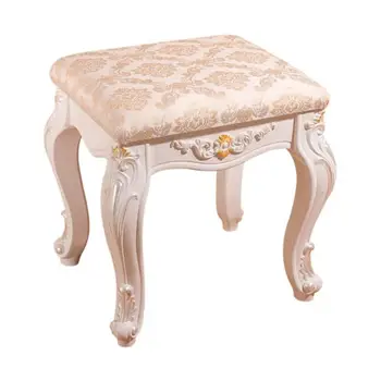 

White French make-up stool simple modern European dresser imitation wooden nail stool bedroom change shoe rack