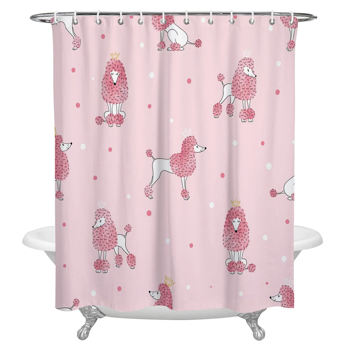 Водонепроницаемая занавеска для душа с геометрическим узором в виде собаки из