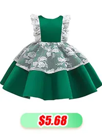 Girl Lace Dress Costumes for Girls Christmas Party Elegant Princess Dress Girl Wedding Dress Child Clothes 3- 10 Years