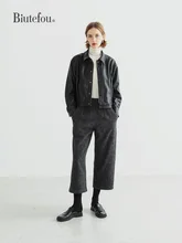 

【Biutefou】Original Design Winter Women Short PU Velvet Jacket