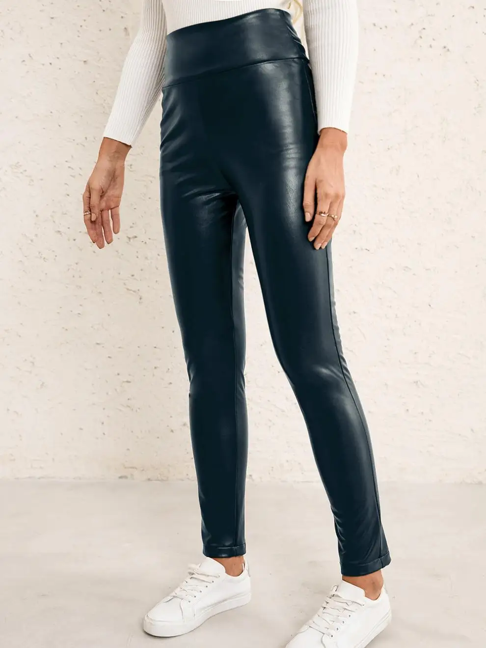 Fashion Slim PU Pencil Trousers Women 