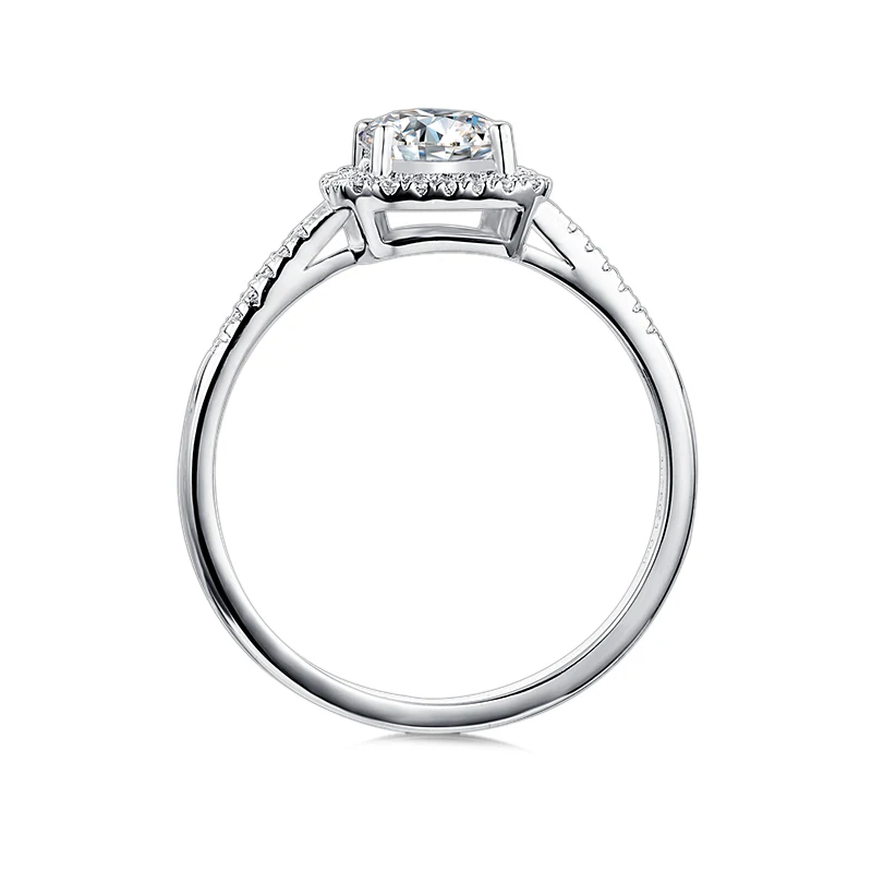 GEM'S BALLET 925 Sterling Silver Round Stone Ladies Wedding Ring Sadoun.com