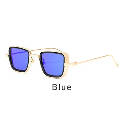 Квадратные стимпанк Солнцезащитные очки мужские черные брендовые дизайнерские трендовые градиентные солнцезащитные очки мужские UV400 lentes de sol hombre 3919 - Цвет линз: Blue
