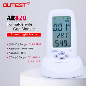 

OUTEST Formaldehyde Detector Air Quality Tester Portable Indoor Meter Monitor Professional Multifunctional Gas Analyzer AR820
