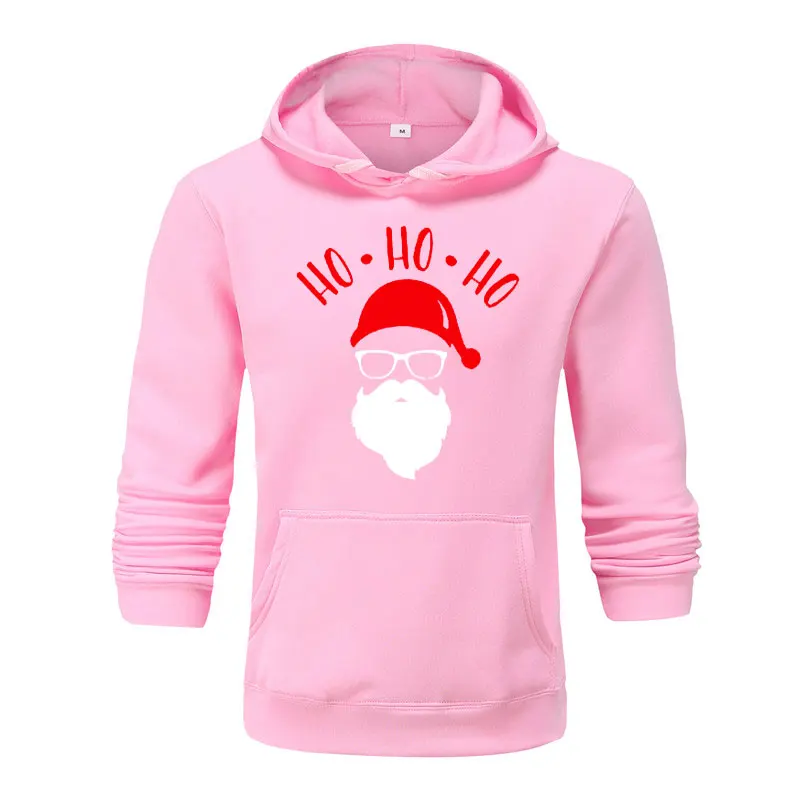 Модный свитер, худи для мужчин/женщин, Рождественский милый мультяшный пуловер в стиле хип-хоп Санта Хо, осенняя толстовка с капюшоном, мужская одежда с капюшоном - Цвет: pink 1