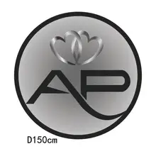 Заказной логотип высокого качества акриловый ковер, размер диаметр 1,5 м, цвет: серый/черный/белый/серебристый