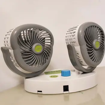 

Double-headed High-wind Cooling Electric Car Fan 12V/24V Auto Powerful Rotatable L69E