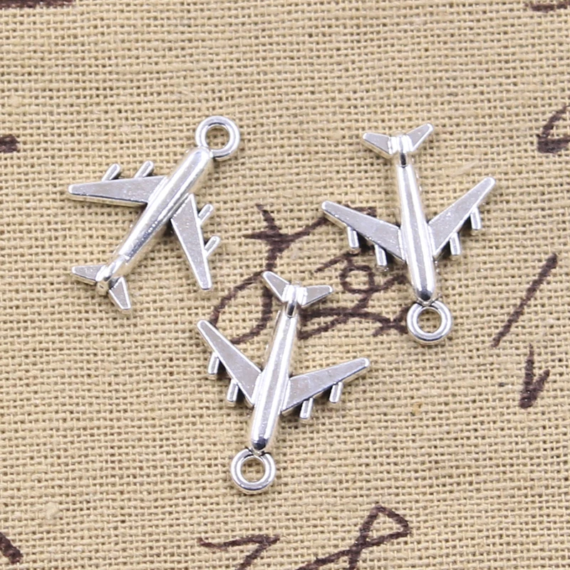 

15pcs Charms Airplane Plane 21x17mm Antique Silver Color Pendants Making DIY Handmade Tibetan Finding Jewelry