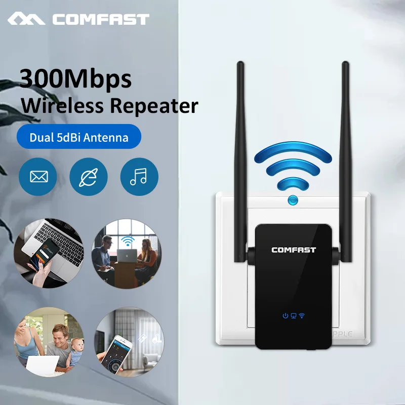 Беспроводной Wi Fi ретранслятор COMFAST 300 Мбит/с 802.11n/b/g сетевой удлинитель усилитель