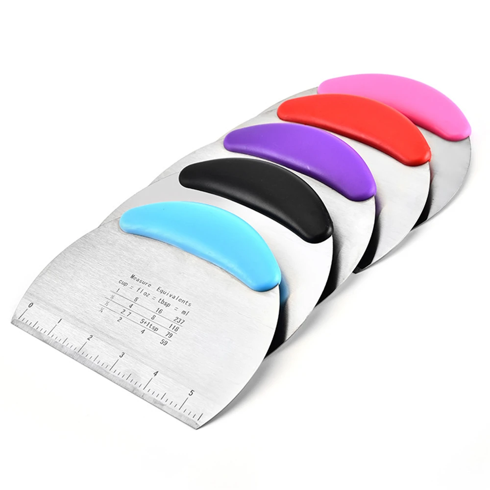 1pc Stainless Steel Pizza Dough Scraper Cutter Baking Pastry Spatulas Fondant Cake Decoration Tools Kitchen Bakery Accessories