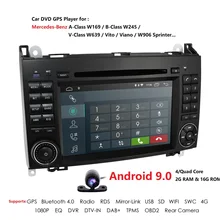 Автомобильный мультимедийный плеер gps Android 9,0 2 Din DVD Automotivo для Mercedes/Benz/Sprinter/B200/B-class/W245/B170/W169 радио SWC DAB