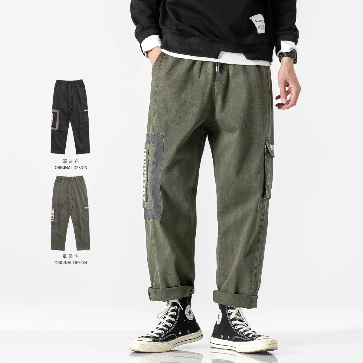 

Wesley Autumn & Winter Casual Pants Men's Origional Large Pocket Workwear Pants Men's Loose-Fit Straight-leg Pants Popular Brand