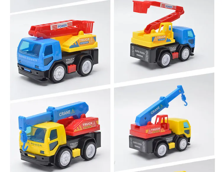 Car Model Educational CHILDREN'S Toy Engineering Vehicle Mixer Excavator Aerial Ladder Truck Six-PVC Bag Boy