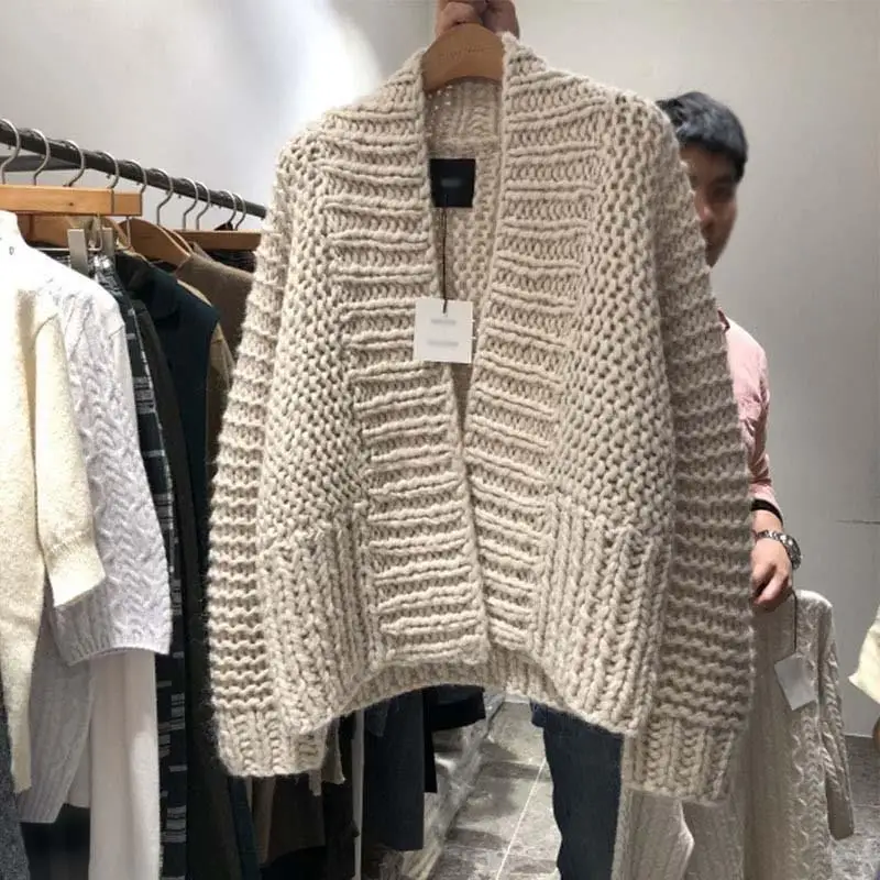 #^Special Price Korean Winter Knit Open Stitch Cardigan Women 2019 Loose Long Sleeve Sweater Casual Thick Cardigans Sweater #^Special Price Korean Winter Knit Open Stitch Cardigan Women 2019 Loose Long Sleeve Sweater Casual Thick Cardigans Sweater