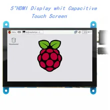 Eqv monitor portátil de 5 polegadas, hdmi 800x480 tela capacitiva, touch, display lcd para raspberry pi 4 3b +/pc/banana pi