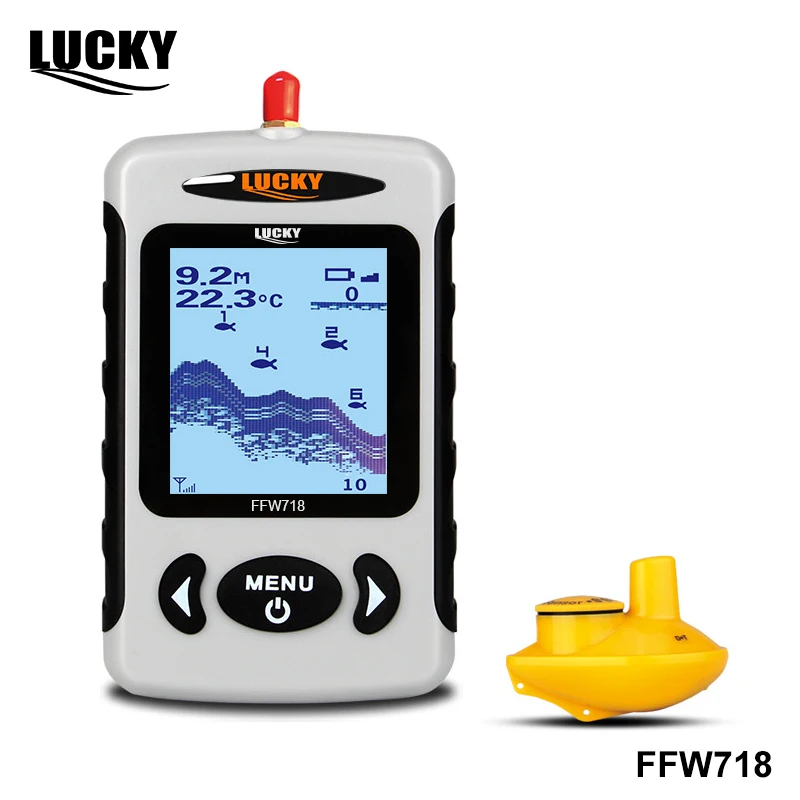 Lucky FFW718& FFW718LAB Wireless Portable Fish Finder 45M/145FT Sonar Depth Sounder Alarm Ocean River Lake
