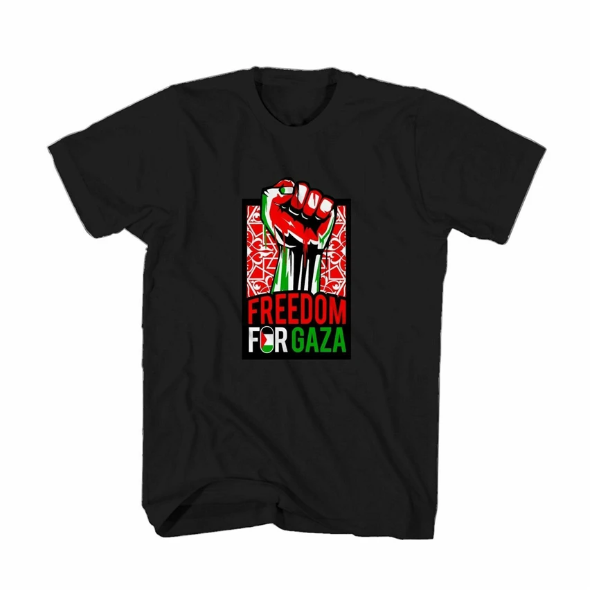 Новая футболка Freedom For Gaza Free Palestine Israel Flag размеры США Em1 размера плюс одежда |