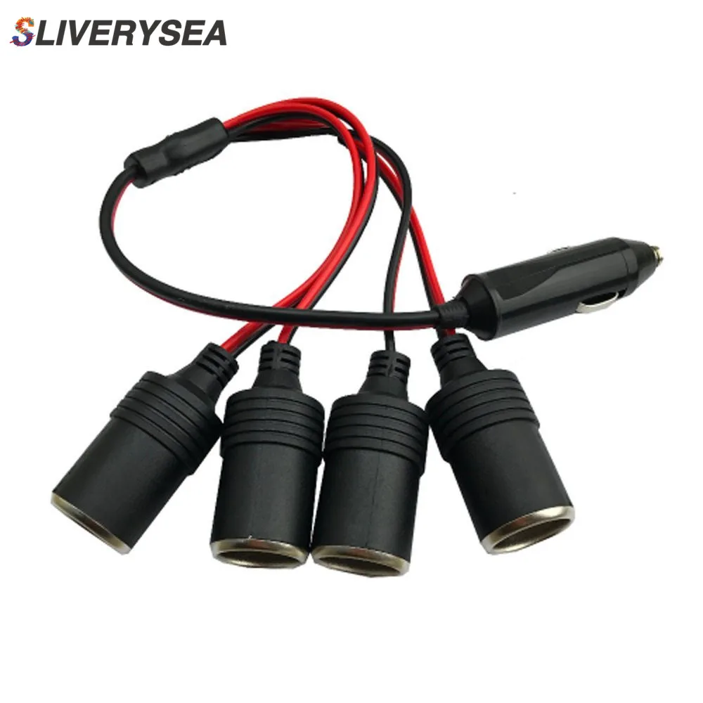 

Car Cigarette Lighter Extension 12 V 24 V Power Charger Adapter 1 to 4 way Road Distributor Female Socket Plug Connector Adapter