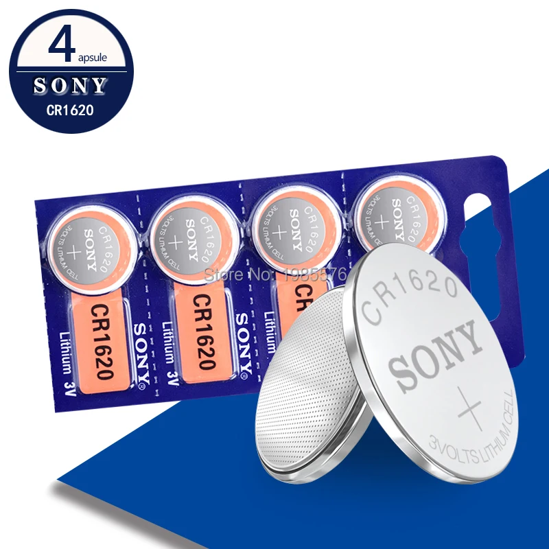 Кнопочные батарейки cr1620 4 шт./лот для Sony оригинальные часов 3 в литиевая батарея CR