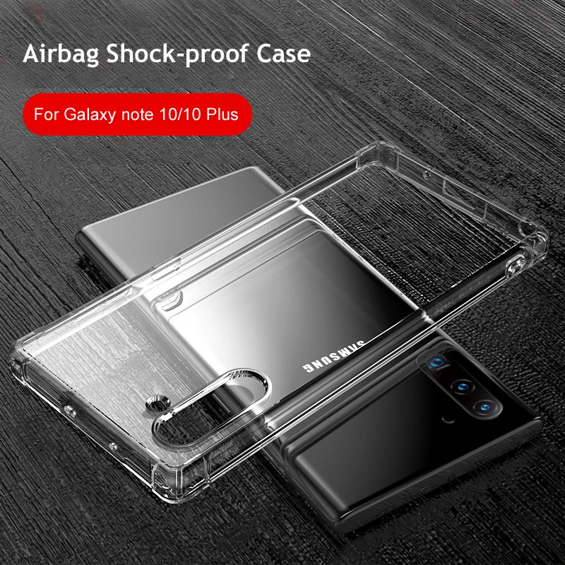 

Vpower For Samsung Galaxy Note 9 10 plus case Pure Crystal Clear Phone TPU + Clear PC shell case for samsung note 10 cover