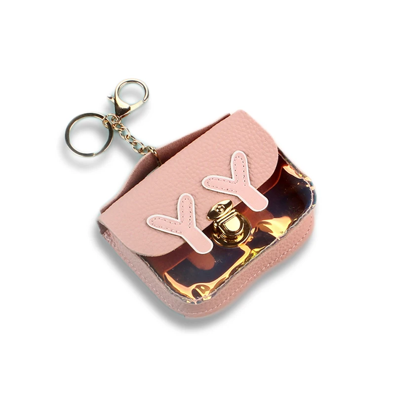 PVC Coin Purse Key Ring Clear Lobster Clasp Change Mini Pouch Women Small Wallet Soft PU Money Bag Birthday Gift | Багаж и сумки