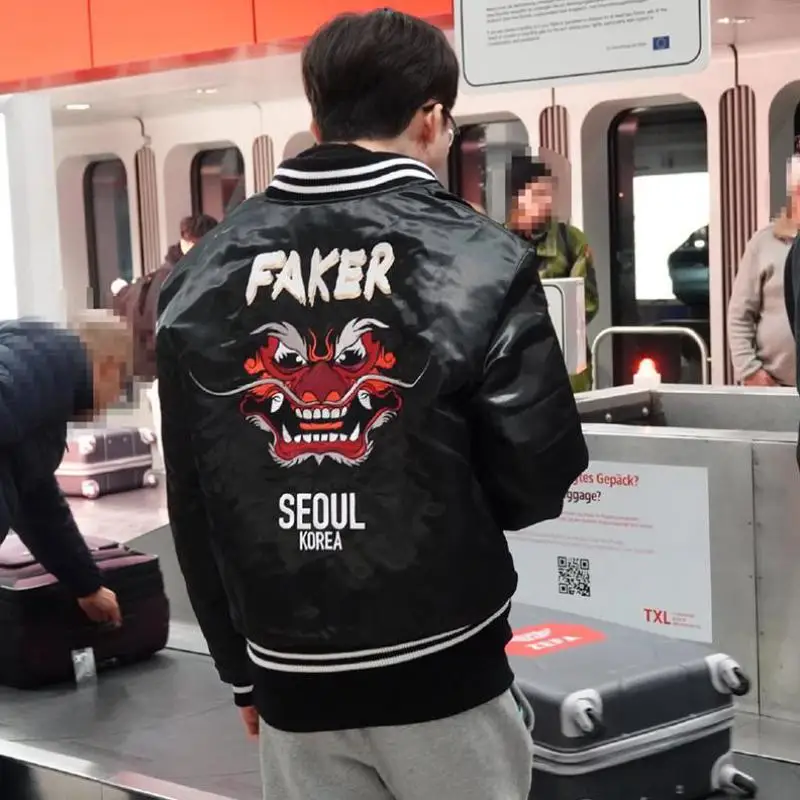 LoL League S9 сезон SKT 1 Faker демон король куртка толстовка вышивка мужские куртки и