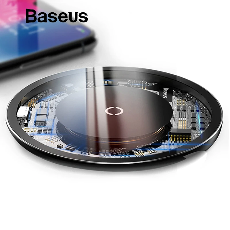 

Baseus 10W Qi Wireless Charger for iPhone X/XS Max XR 8 Plus Visible Element Wireless Charging Pad for Samsung S9 S10+ Note 9 10