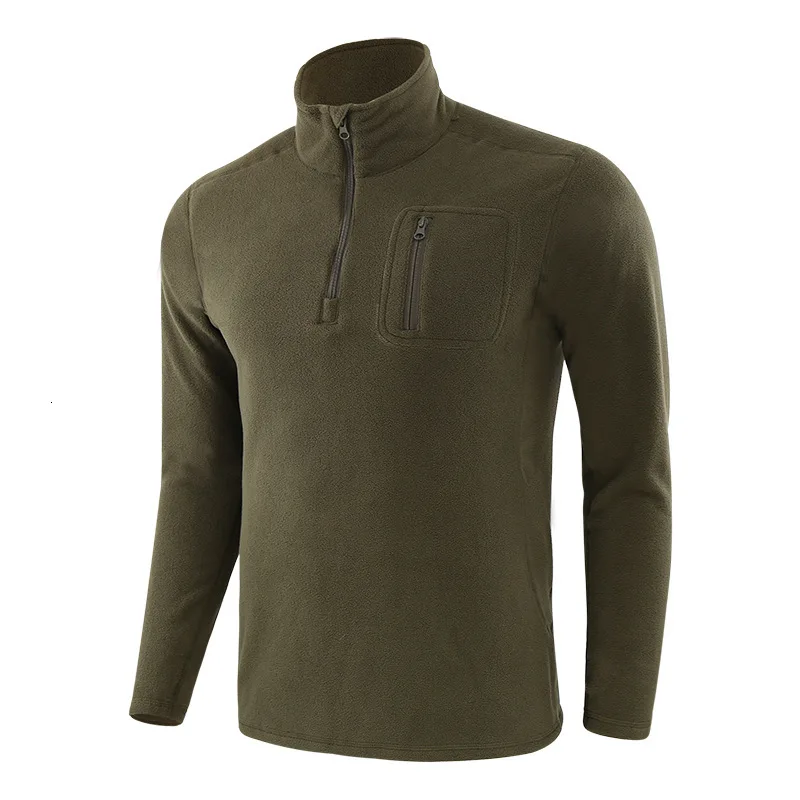 Men's Outdoor Hiking Fleece Jacket Liner Training Jackets Autumn Winter Windproof Pullover Tops