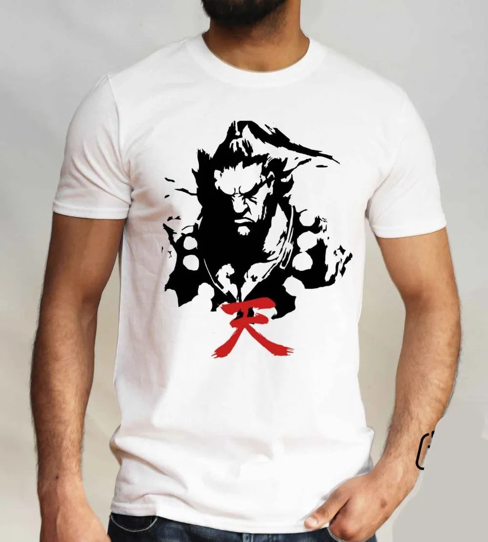 Ropa Akuma японская футболка кандзи уличная Бойка Рю Кен Ретро стиль подарок геймерам