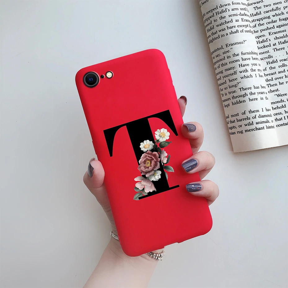 Alphabet Flower Silicone Phone Case – Soft, Stylish Bumper Cover