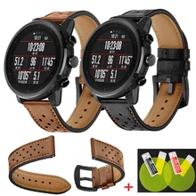 Спортивные кожаные ремешки для Xiaomi Huami Amazfit 2 Stratos pace Смарт часы дышащий ремешок 22 мм