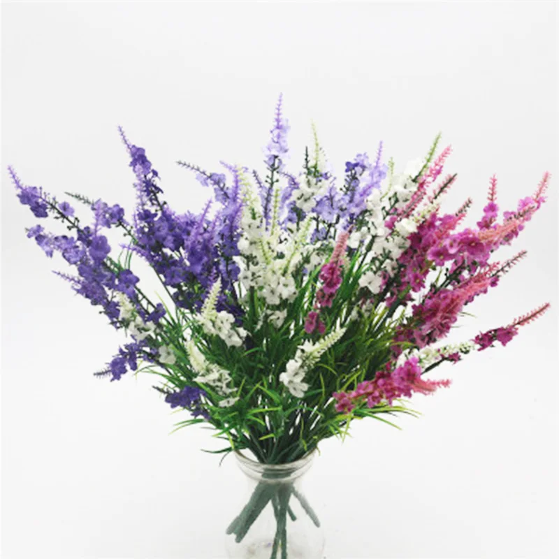 1 шт. пластиковый искусственный цветок лаванды букет листьев домашний Свадебный